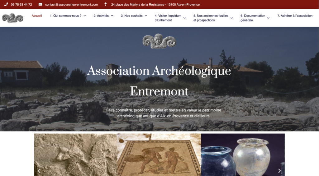 Association Archéologique d'Entremont - Création site internet