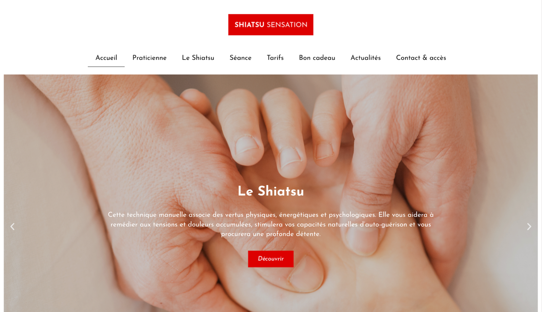 Shiatsu Sensation - Création site internet sur mesure