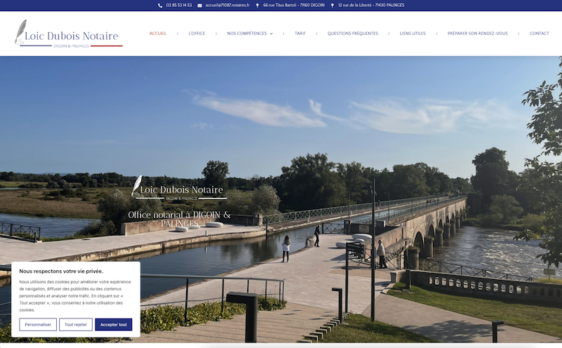 Notaire Loïc Dubois - Création site vitrine - Freelance Geoffrey Leduc