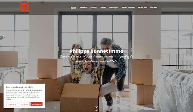 Philippe Bonnet Immo - Création site vitrine - Freelance Geoffrey Leduc