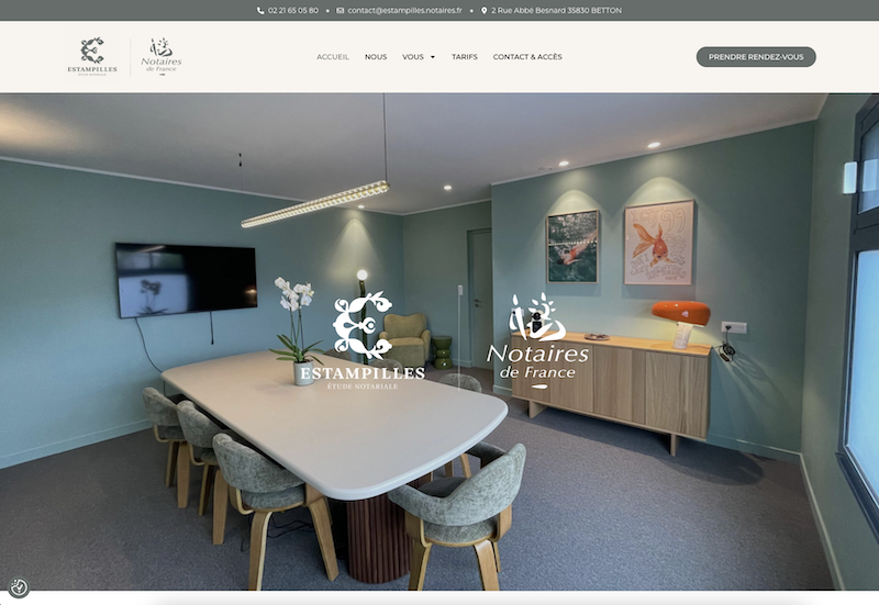 Estampilles Notaires Betton - Création site vitrine - Freelance Geoffrey Leduc