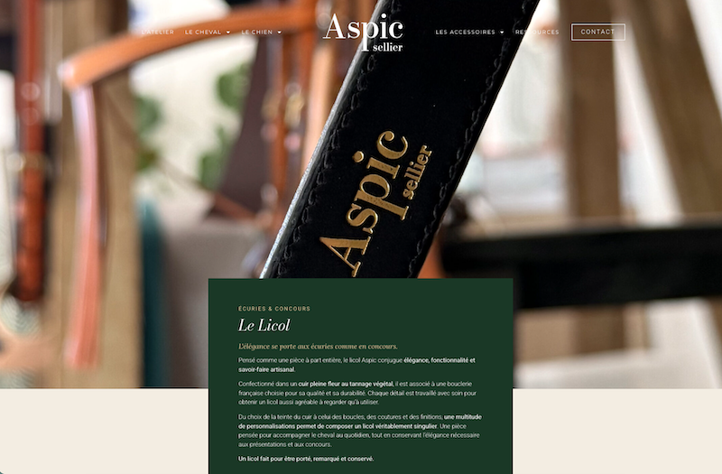 Aspic Sellier - Création site vitrine - Freelance Geoffrey Leduc